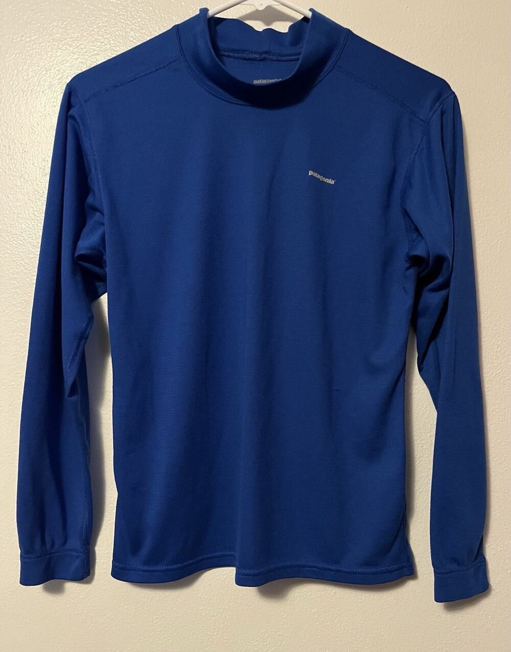 Patagonia Kids Boy Girl Capilene Blue Long Sleeve Ski Base Layer Top Size 14